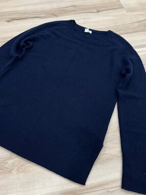 Halogen 100% Cashmere Crew neck Navy Sweater Size Small